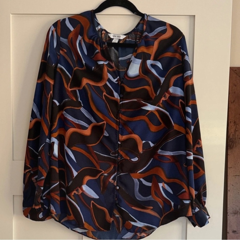 Nine West Abstract Button up Blouse - Women’s Size Medium